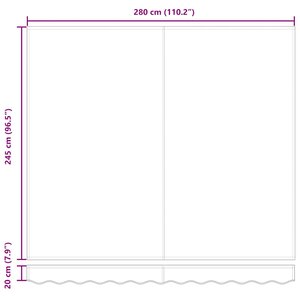 vidaXL Auvent Rétractable Multicolore 300 x 250 cm tissu
