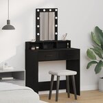 vidaXL Table de Toilette Noir 79 x 41 x 140 cm Bois d'ingénierie
