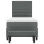 vidaXL Lit à ressorts avec matelas Gris foncé 100 x 200 cm tissu