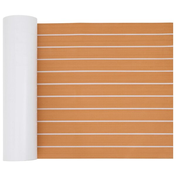 vidaXL Tapis de bateau Rayé Marron et blanc 240 x 60 cm EVA