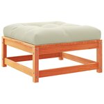 vidaXL Salon de jardin 9 Pièces avec coussins marron cire bois pin massif