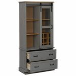 vidaXL Armoire à vin HALDEN casiers à vin porte coulissante gris pin