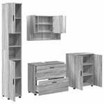 vidaXL Ensemble de mobilier de salle de bain 4 Pièces Sonoma gris