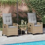 vidaXL Chaise de jardin 2 Pièces Beige et Gris clair 56 x 60 x 112 cm