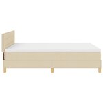 vidaXL Lit tapissier avec matelas et LED crème 160x200 cm en tissu