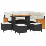 vidaXL Ensemble de canapé de jardin 8 Pièces Noir  Crème 110 x 55 x 71 cm