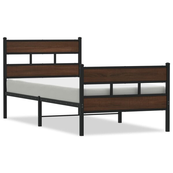 vidaXL Cadre de lit sans matelas avec tête de lit pied de lit 75x190cm