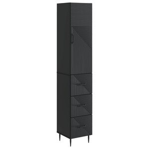 vidaXL Ensemble de Meubles 2 Pièces Noir 33 x 34 5 x 90 cm