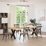 vidaXL Pieds de table à manger en forme de X  2 pièces  noir  80 x (72-73) cm  acier