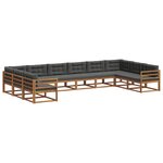 vidaXL Ensemble de canapés d'extérieur 10 Pièces Naturel et Anthracite