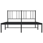 vidaXL Cadre de lit métal avec tête de lit noir 120x190 cm