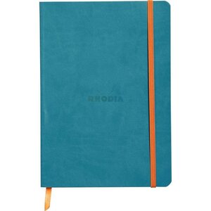 Carnet souple Rhodiarama 160 pages ligné 14 8 x 21 cm  bleu turquoise