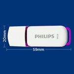 Philips clé usb 2.0 snow 64 go blanc et violet