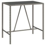 vidaXL Ensemble de bar jardin 5 Pièces gris poly rotin/bois massif acacia