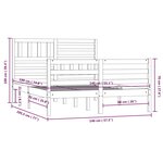 vidaXL Cadre de lit Blanc Bois massif 140x190 cm