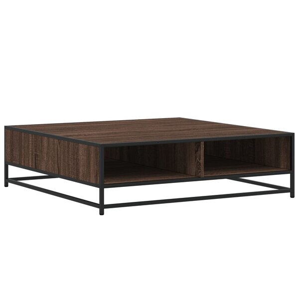 vidaXL Table basse chêne marron 100x100x30 cm bois d'ingénierie/métal