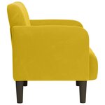vidaXL Fauteuil avec accoudoirs jaune 54 cm velours