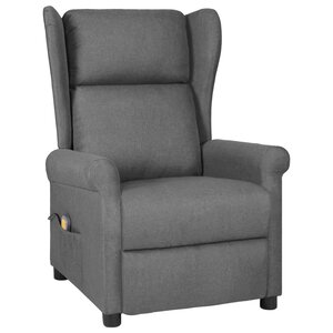 vidaXL Fauteuil de massage Gris clair Tissu