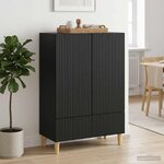 vidaXL Buffet avec tiroir Noir 66 x 34 5 x 95 cm Bois d'ingénierie