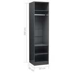 vidaXL Garde-robe Gris brillant 50 x 50 x 200 cm Aggloméré