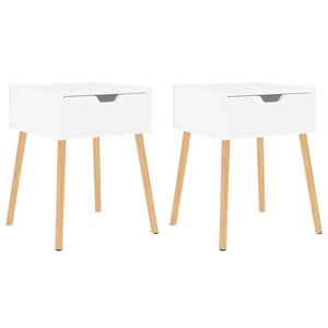 vidaXL Tables de chevet 2 Pièces Blanc brillant Bois d'ingénierie