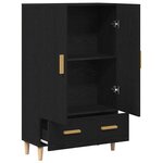 vidaXL Haut Armoire Noir 70 x 31 x 115 cm Bois d'ingénierie
