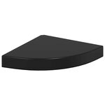 vidaXL Étagères d'angle flottantes 2Pièces noir brillant 25x25x3 8cm MDF