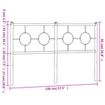 vidaXL Tête de lit métal blanc 140 cm