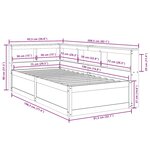 vidaXL Lit bibliothèque sans matelas cire marron 75x190 cm pin massif