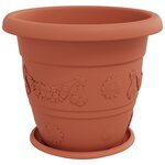vidaXL Pots de plantes 6 Pièces Rouge brique Ø 39 x 32 cm Plastique