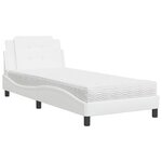 vidaXL Lit avec matelas blanc 90x190 cm similicuir