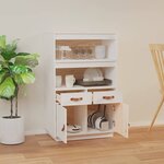 vidaXL Buffet haut Blanc 67x40x108 5 cm Bois massif de pin