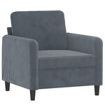 vidaXL Fauteuil avec repose-pied Gris foncé 60 cm Velours