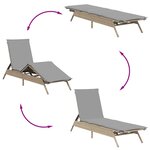 vidaXL Chaises longues lot de 2 avec table beige résine tressée