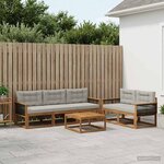 vidaXL Ensemble de canapés d'extérieur 6 Pièces Naturel et Gris clair