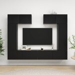 vidaXL Ensemble de meuble TV 6 Pièces Noir Bois d'ingénierie