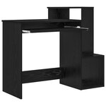 vidaXL Bureau d'Ordinateur en Chêne Noir Chêne Noir Bois d'ingénierie  MDF