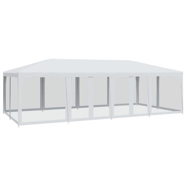 vidaXL Tente de fête avec 12parois latérales en maille blanc 8x4m PEHD