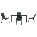 vidaXL Ensemble de salle à manger pour jardin 5 Pièces Noir
