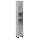 vidaXL Armoire de salle de bain gris béton 30x30x190 cm