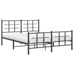 vidaXL Cadre de lit métal sans matelas avec pied de lit noir 160x200cm