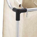 vidaXL Trieuse à linge avec 4 sacs Crème Acier
