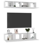 vidaXL Meubles TV 4 Pièces Blanc 80x30x30 cm Bois d'ingénierie
