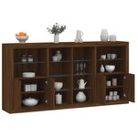 vidaXL Buffet avec lumières LED chêne marron 202x37x100 cm