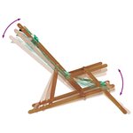 vidaXL Chaise pliable plage motif de feuilles bois d'eucalyptus/tissu