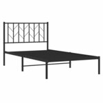 vidaXL Cadre de lit métal sans matelas avec tête de lit noir 100x200cm
