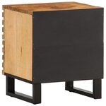 vidaXL Table de chevet 40x34x46 cm bois de manguier massif brut