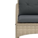 vidaXL Chaise à bascule de jardin avec coussins gris clair poly rotin