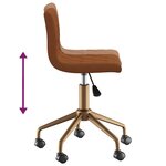 vidaXL Chaise pivotante de salle à manger Marron Velours