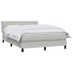 vidaXL Sommier à lattes de lit et matelas gris clair 160x210cm velours